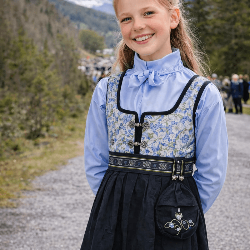 Salto - Skjorte til bunad/festdrakt Jente Lys Blå