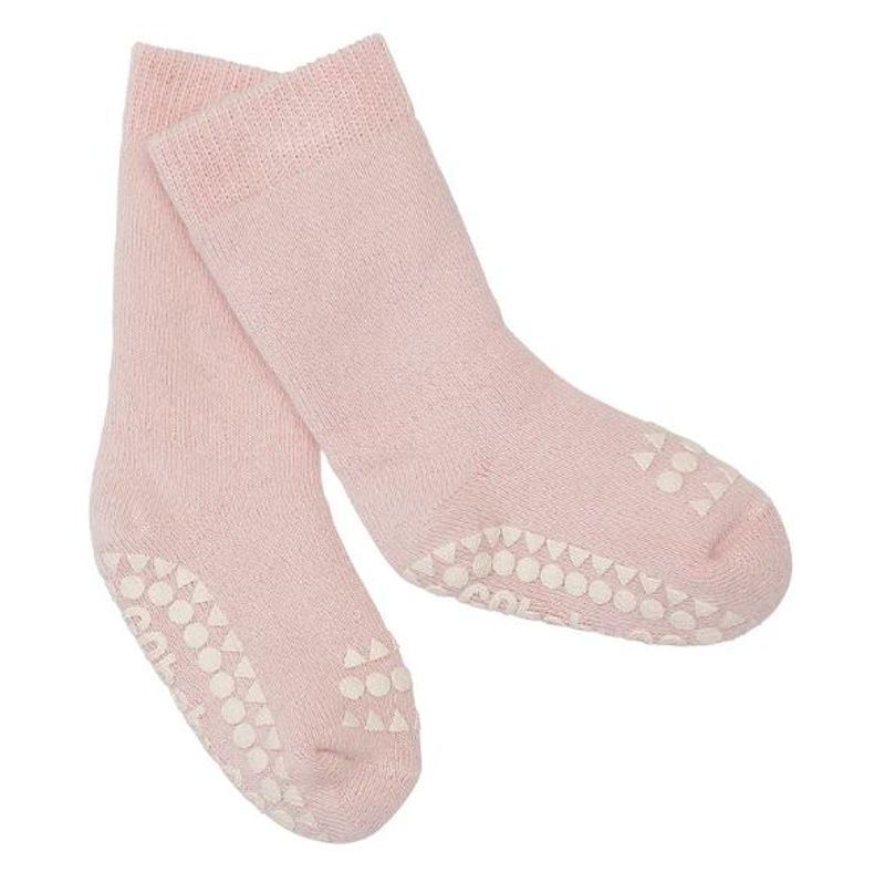 Go Baby Go - Antiskli krabbesokker i bomull Soft Pink