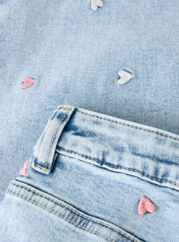 Name it - Bukse Jeans Rose Wide  Kids Heart Ligth Blue Bleached Denim