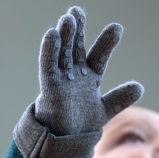 Hovedbilde Antiskli Fingervanter i merinoull Brown Melange